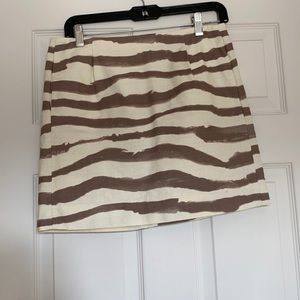 J Crew striped mini skirt. Brown and cream. Size 2